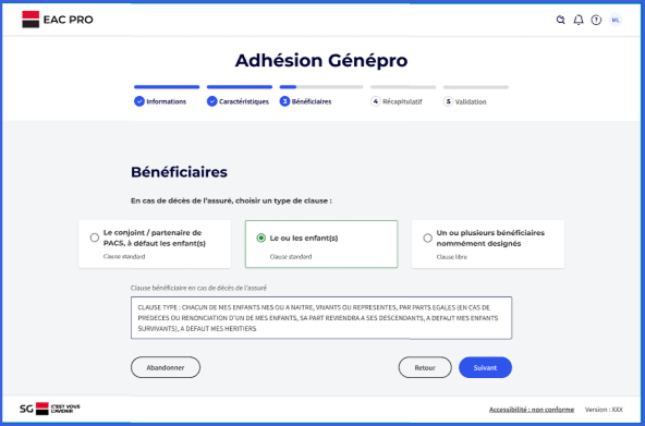 Étape Bénéficiaires du parcours Génépro